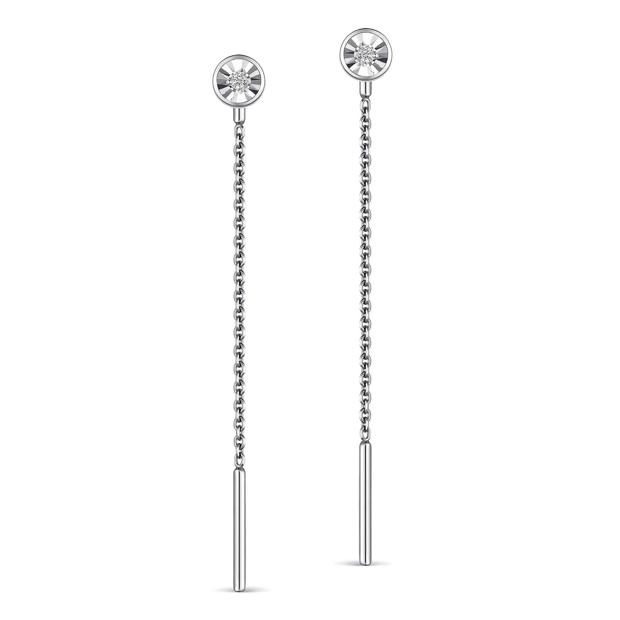 Серьги из серебра 925 с бриллиантами