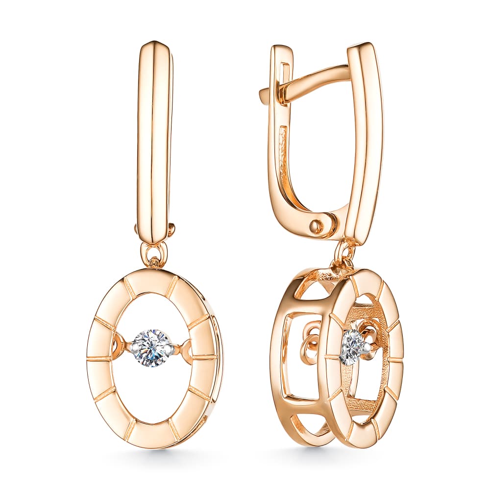 Серьги из золота 585 с бриллиантом