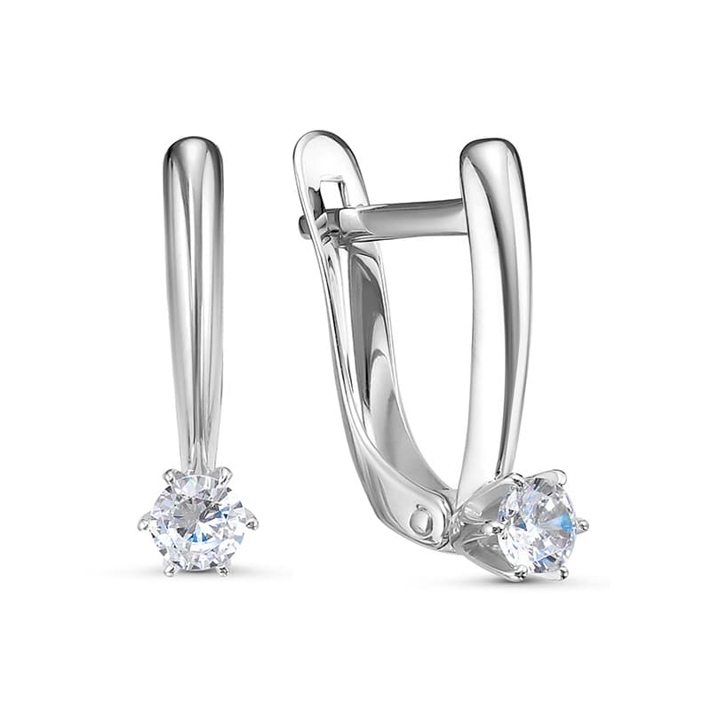 Серьги из золота 585 с фианит