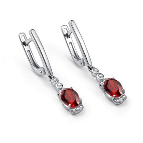 Серьги из серебра 925 с гранатами