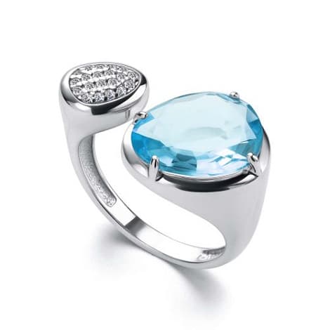 Кольцо из серебра 925 с кристаллами swarovski