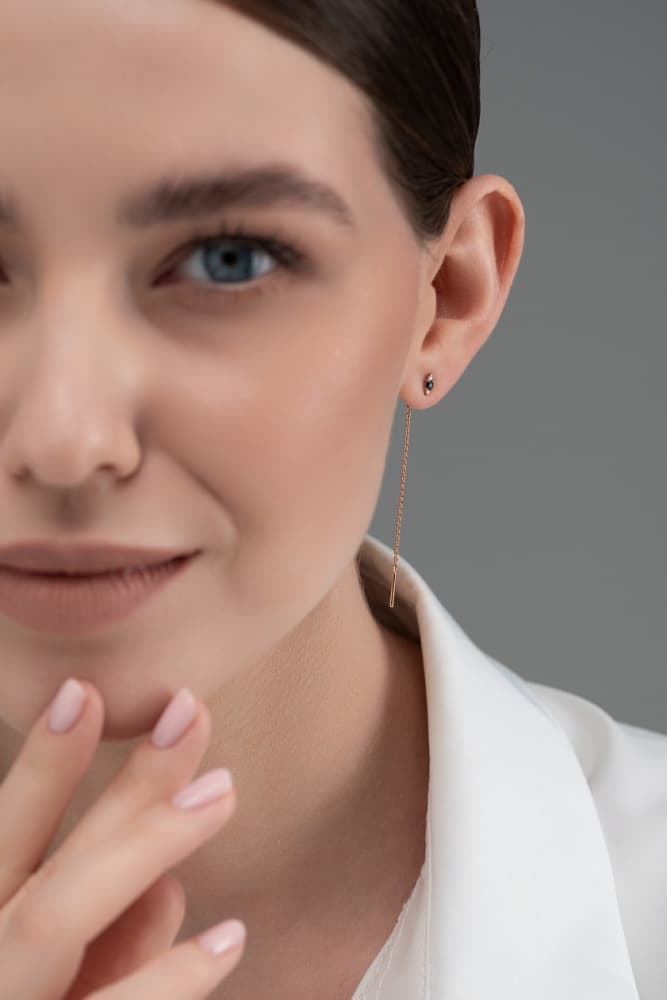 Серьги из золота 585 с сапфирами