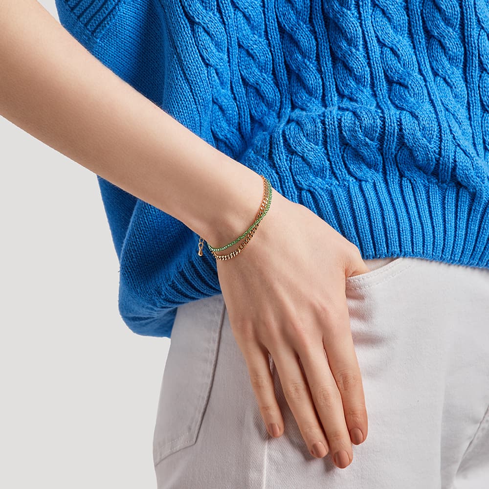 Браслет декоративный из стали с шпинелем