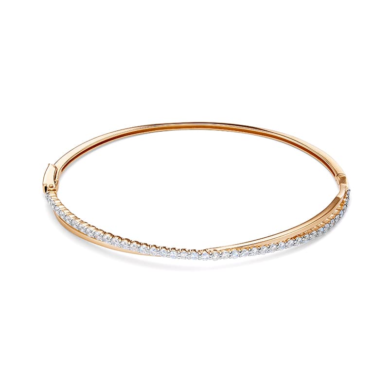 Браслет декоративный из золота 585 с фианитами