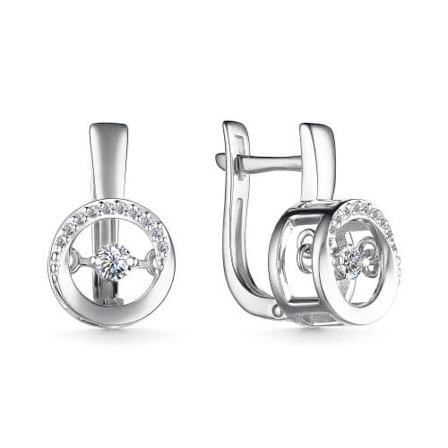 Серьги из золота 585 с бриллиантом