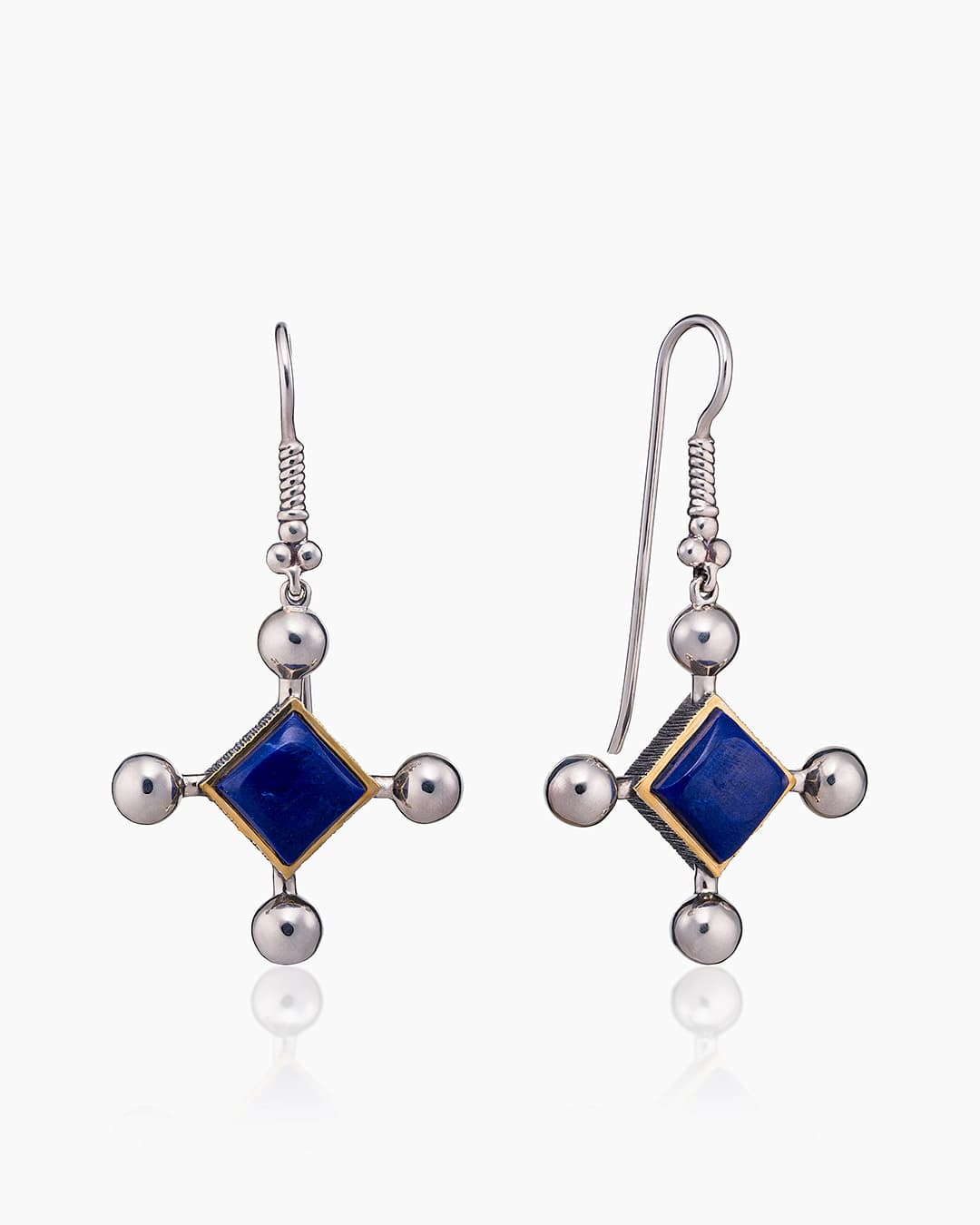 Серьги из серебра 925 с  лазуритом