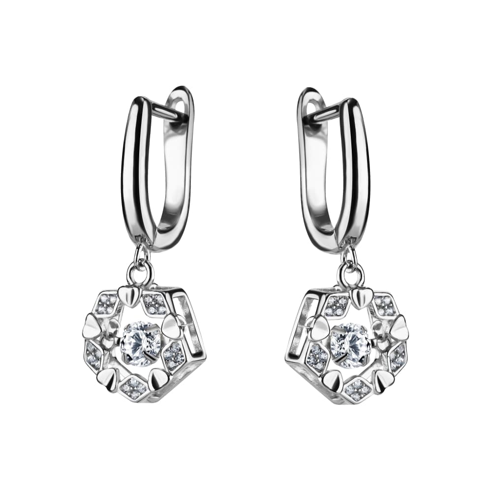 Серьги из серебра 925 с фианит