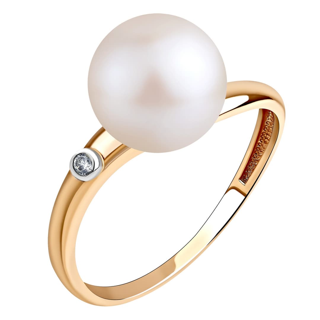 Кольцо из золота 585 с жемчугом