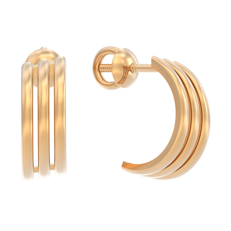 Серьги из золота 585 без вставки