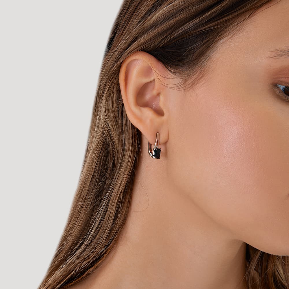 Серьги из золота 585 с сапфиром