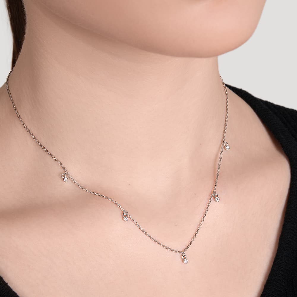 Колье из серебра 925 с фианит