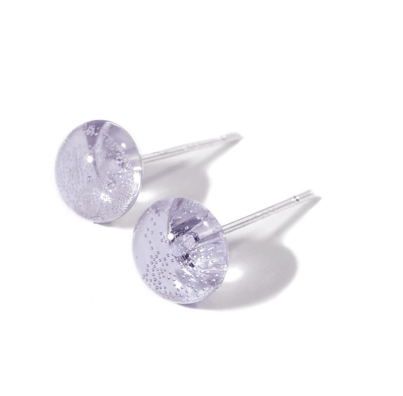 Серьги из латуни с ювелирным стеклом