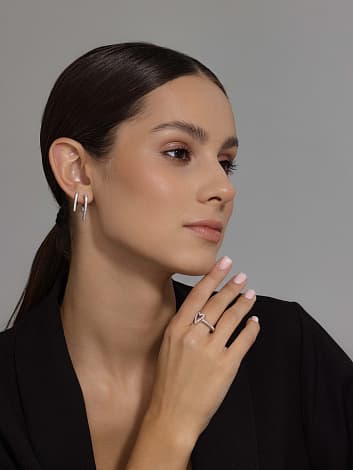 Серьги из серебра 925 с кубическим цирконием