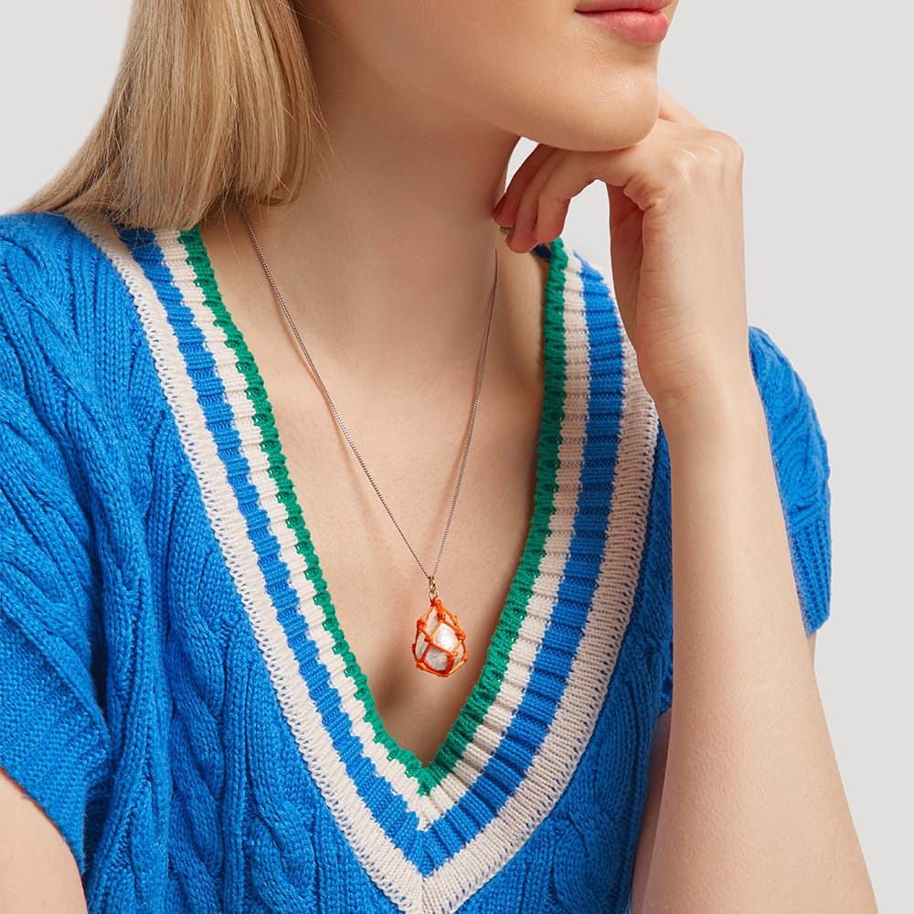 Подвеска из стали с жемчугом