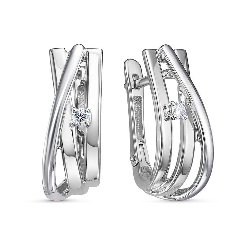 Серьги из золота 585 с бриллиантом