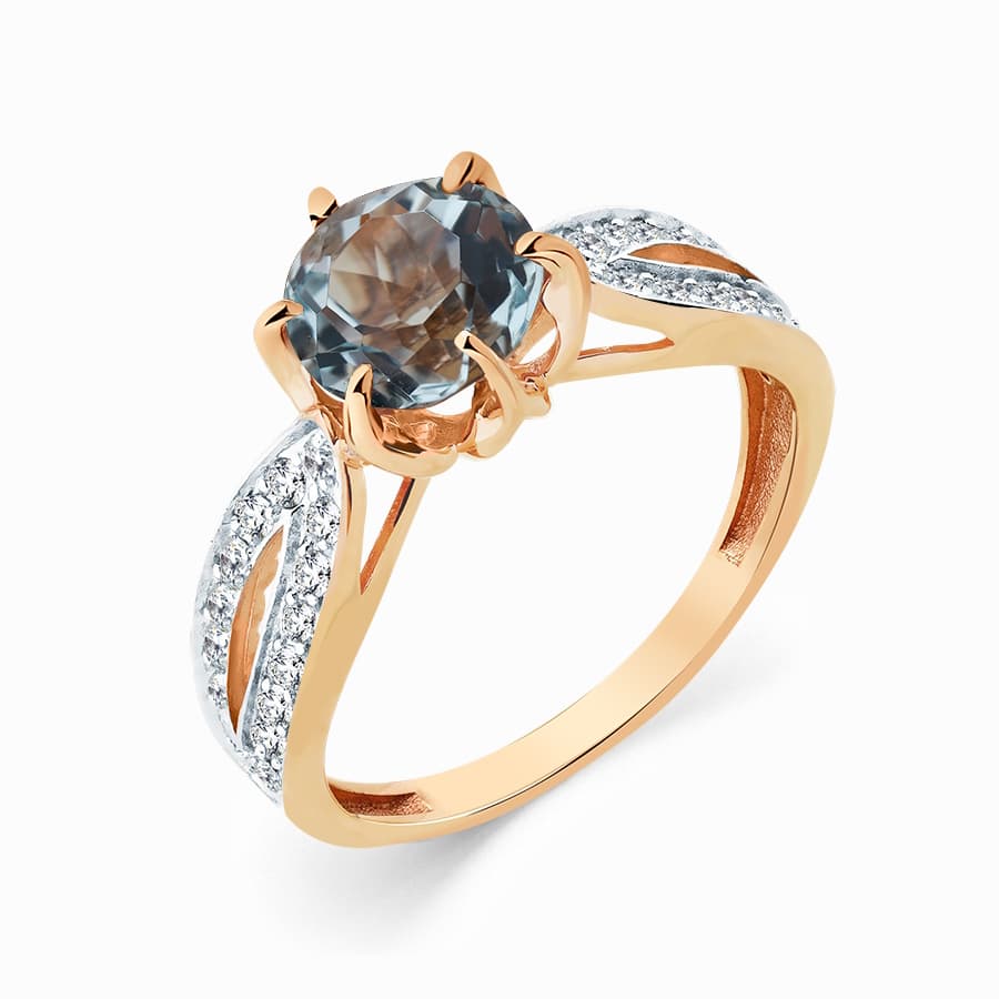 Кольцо из золота 585 с топазами