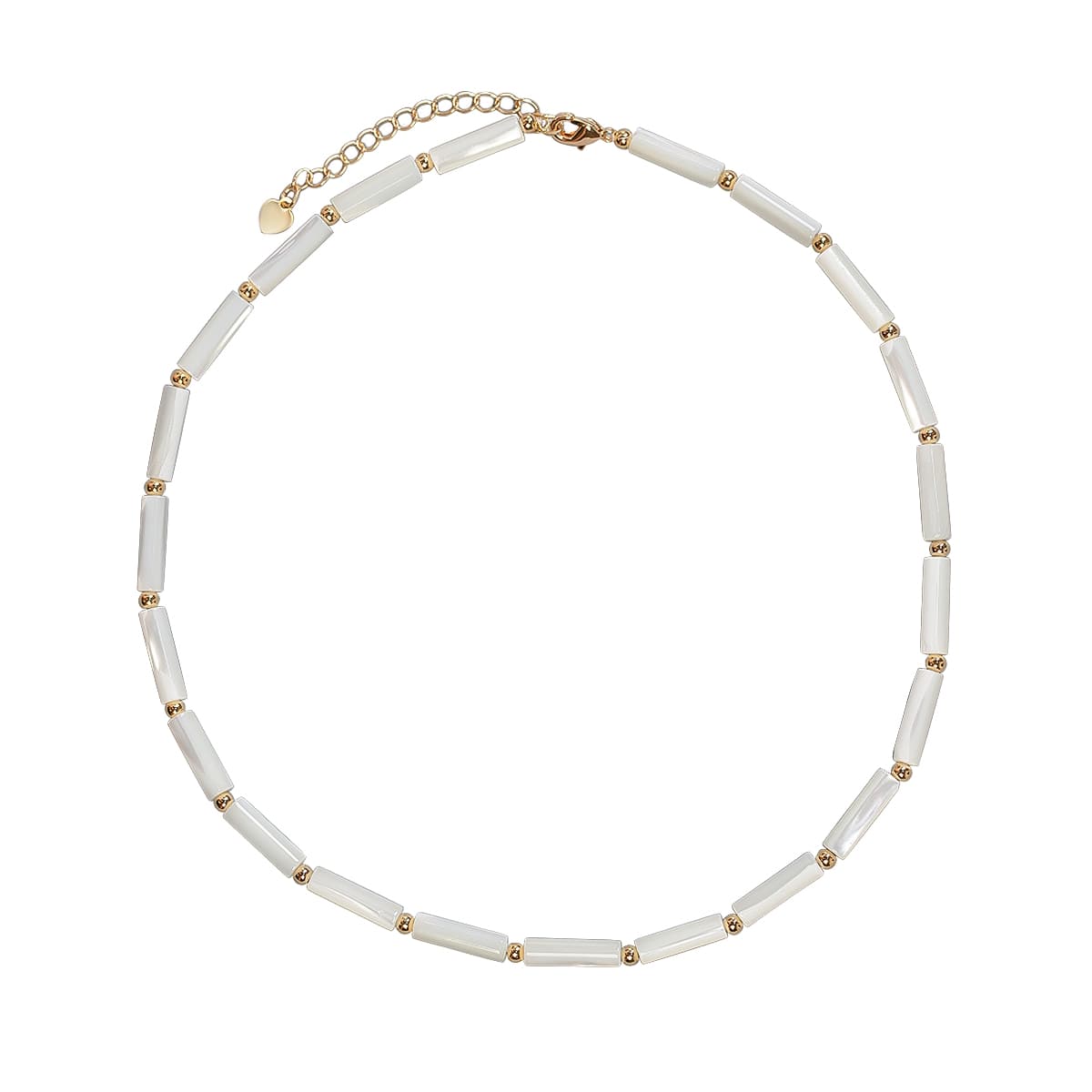 Колье из стали с перламутром