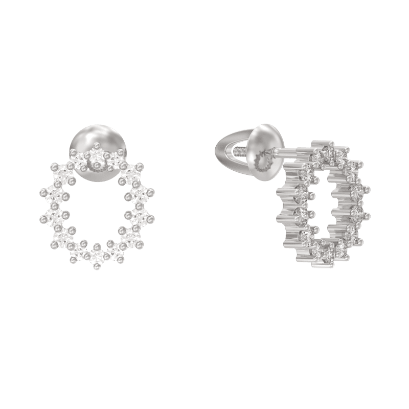 Серьги из серебра 925 с фианитами