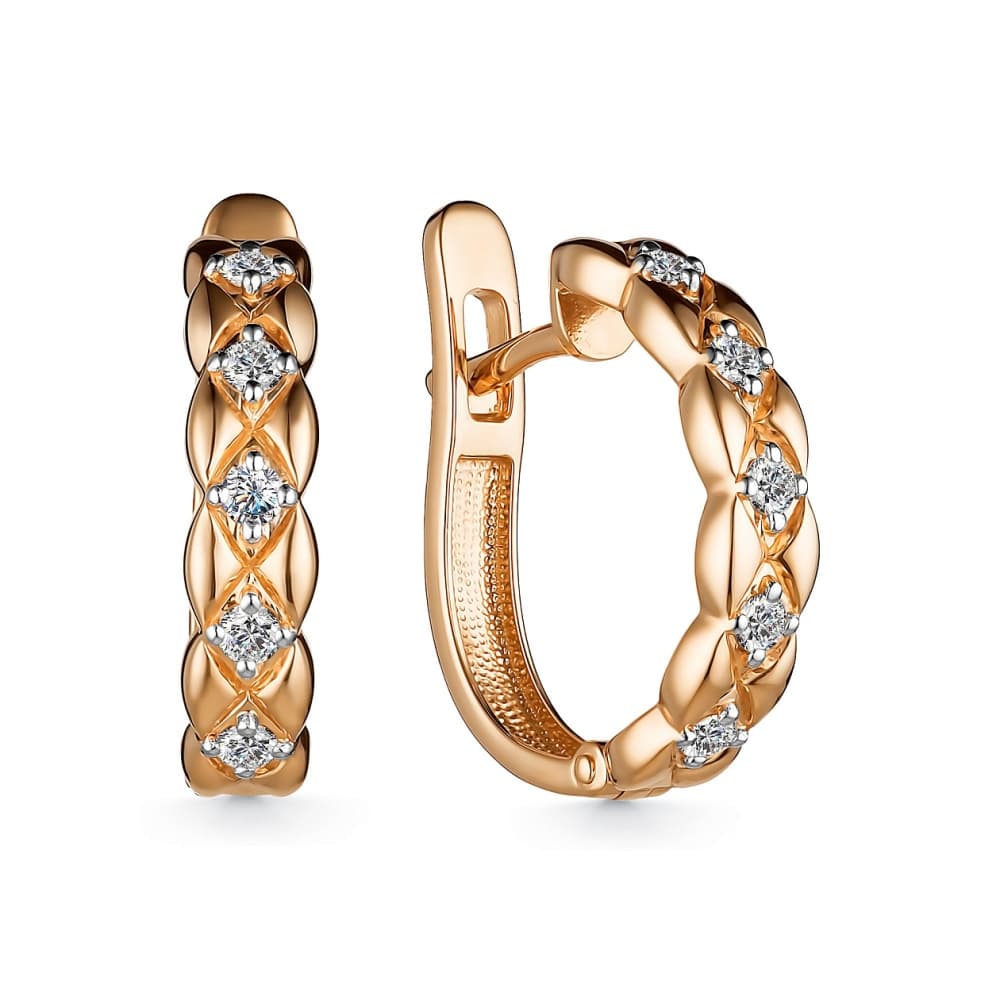 Серьги из золота 585 с бриллиантами