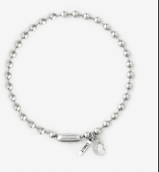 Колье из стали с ювелирным стеклом