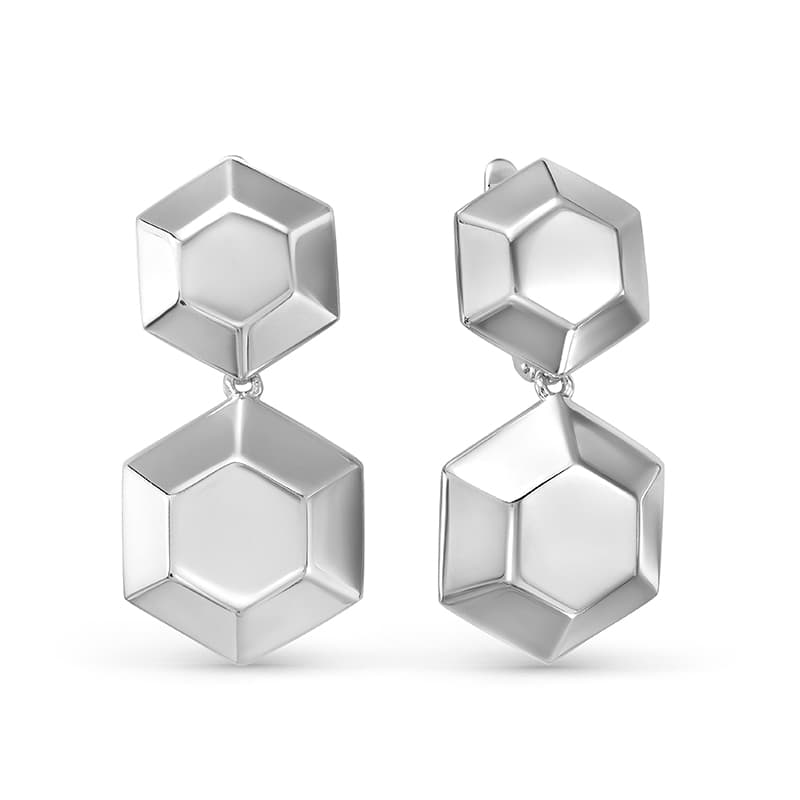 Серьги из серебра 925 без вставки