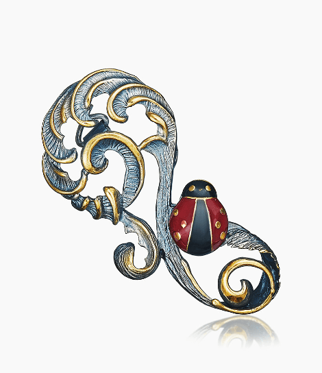 Брошь из серебра 925 с  эмалью