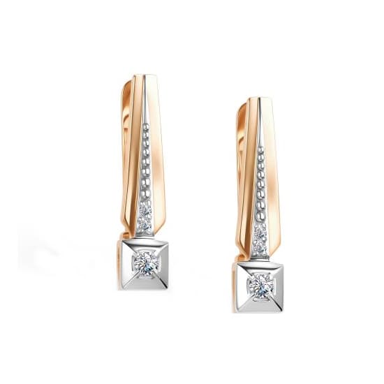 Серьги из золота 585 с бриллиантами