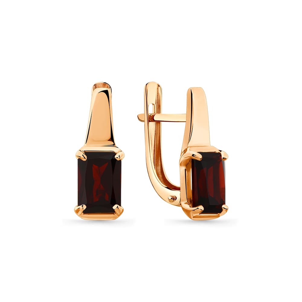 Серьги из золота 585 с гранатами