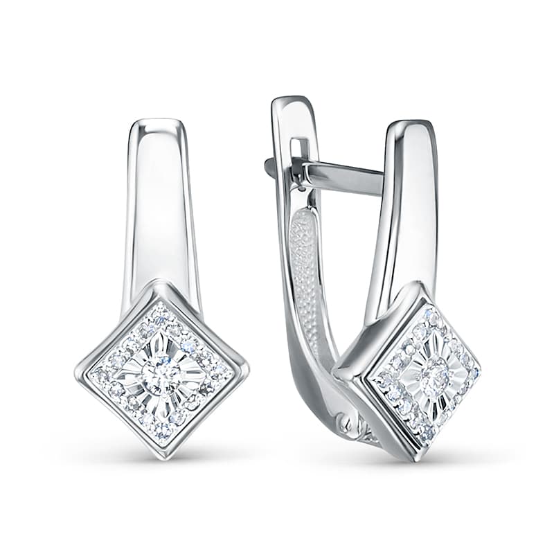 Серьги из золота 585 с бриллиантом