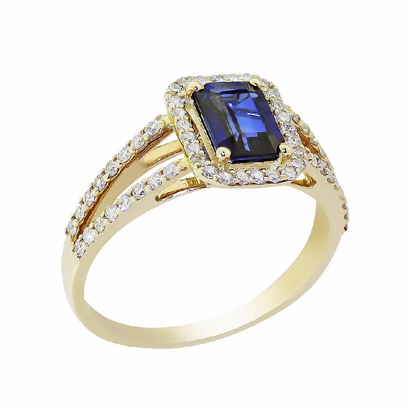 Кольцо из золота 585 с сапфирами