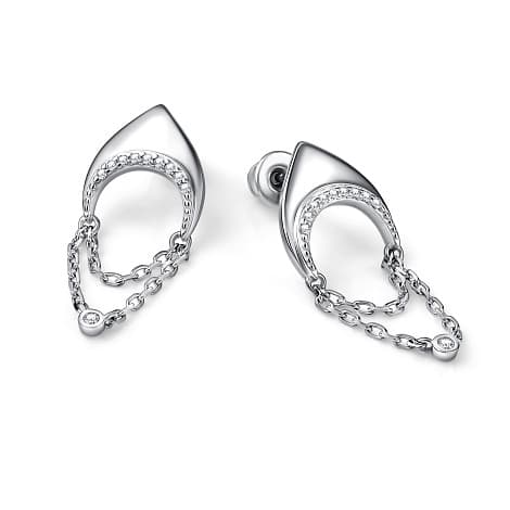 Серьги из серебра 925 с фианитами