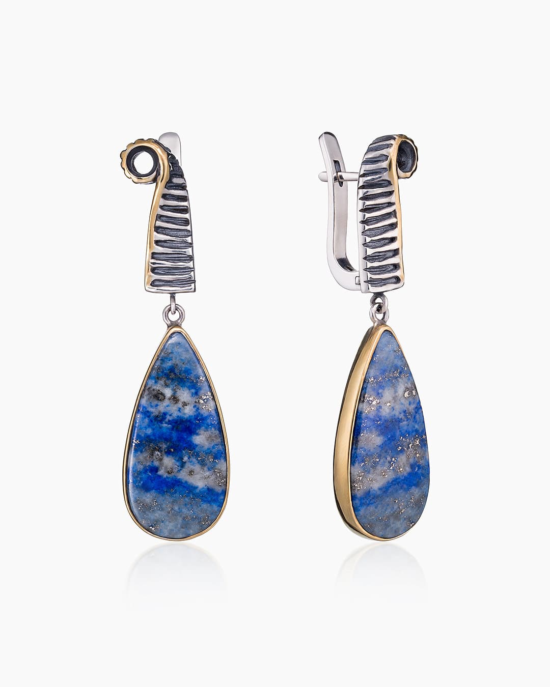 Серьги из серебра 925 с  лазуритом