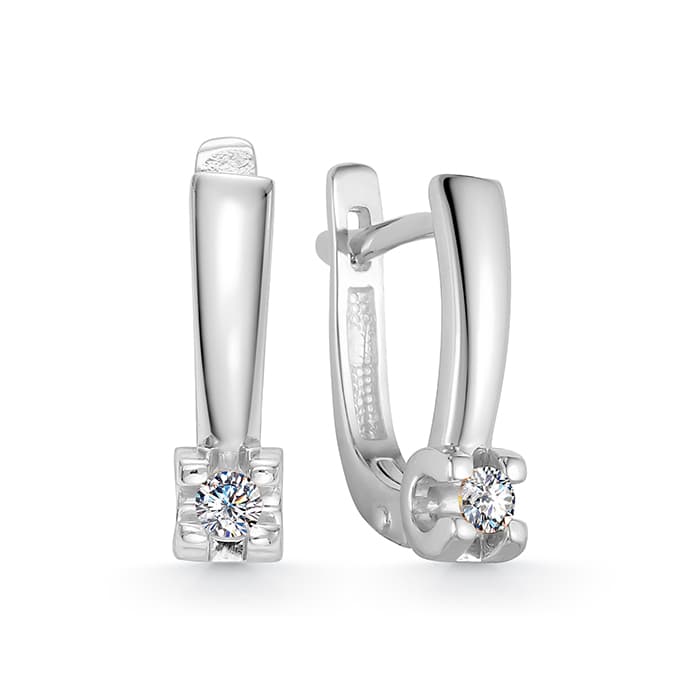 Серьги из серебра 925 с фианитами