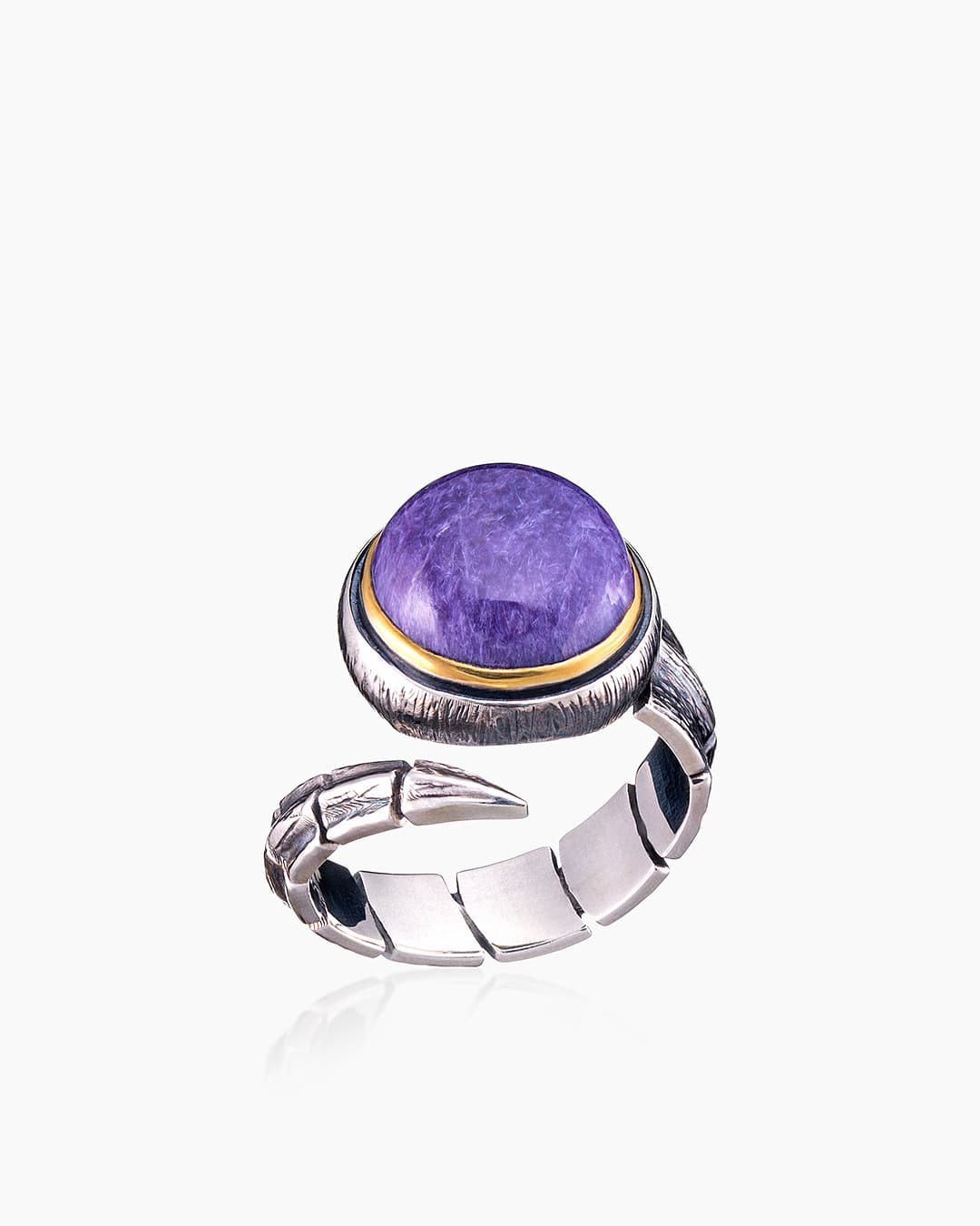 Кольцо из серебра 925 с  чароит