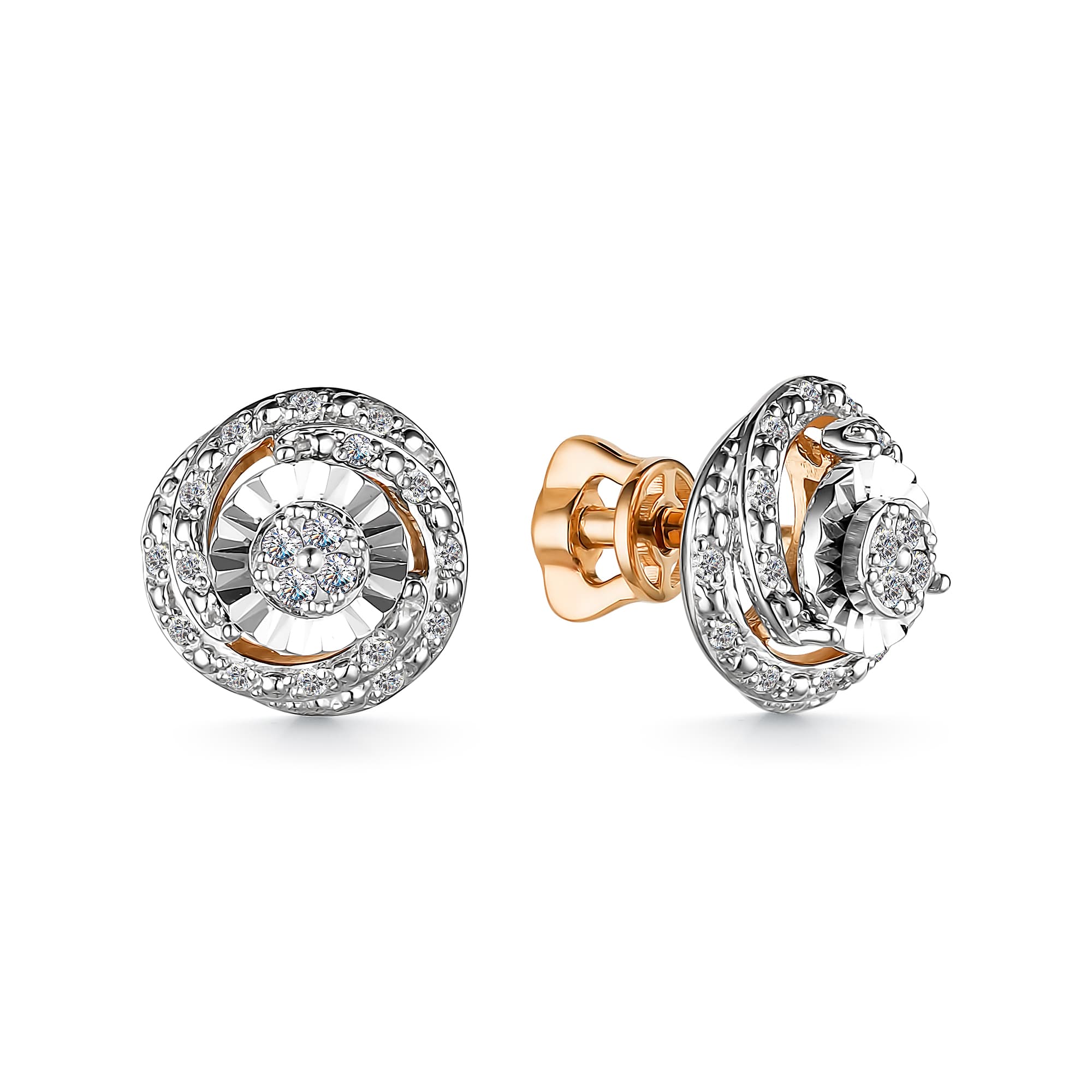 Серьги из золота 585 с бриллиантом