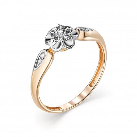 Кольцо из золота 585 с бриллиантами