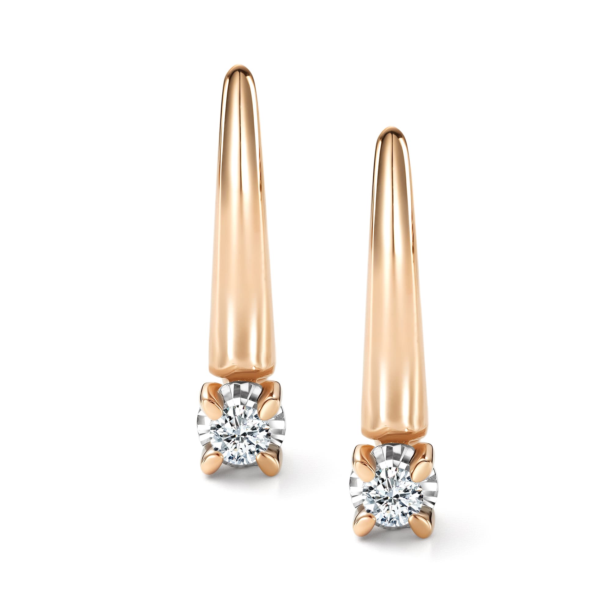 Серьги из золота 585 с бриллиантами