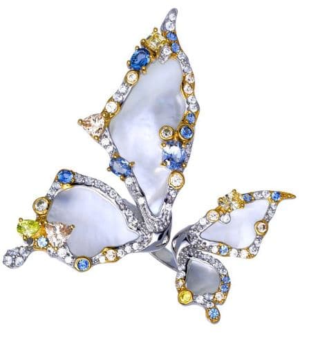 Кольцо из серебра 925 с перламутром