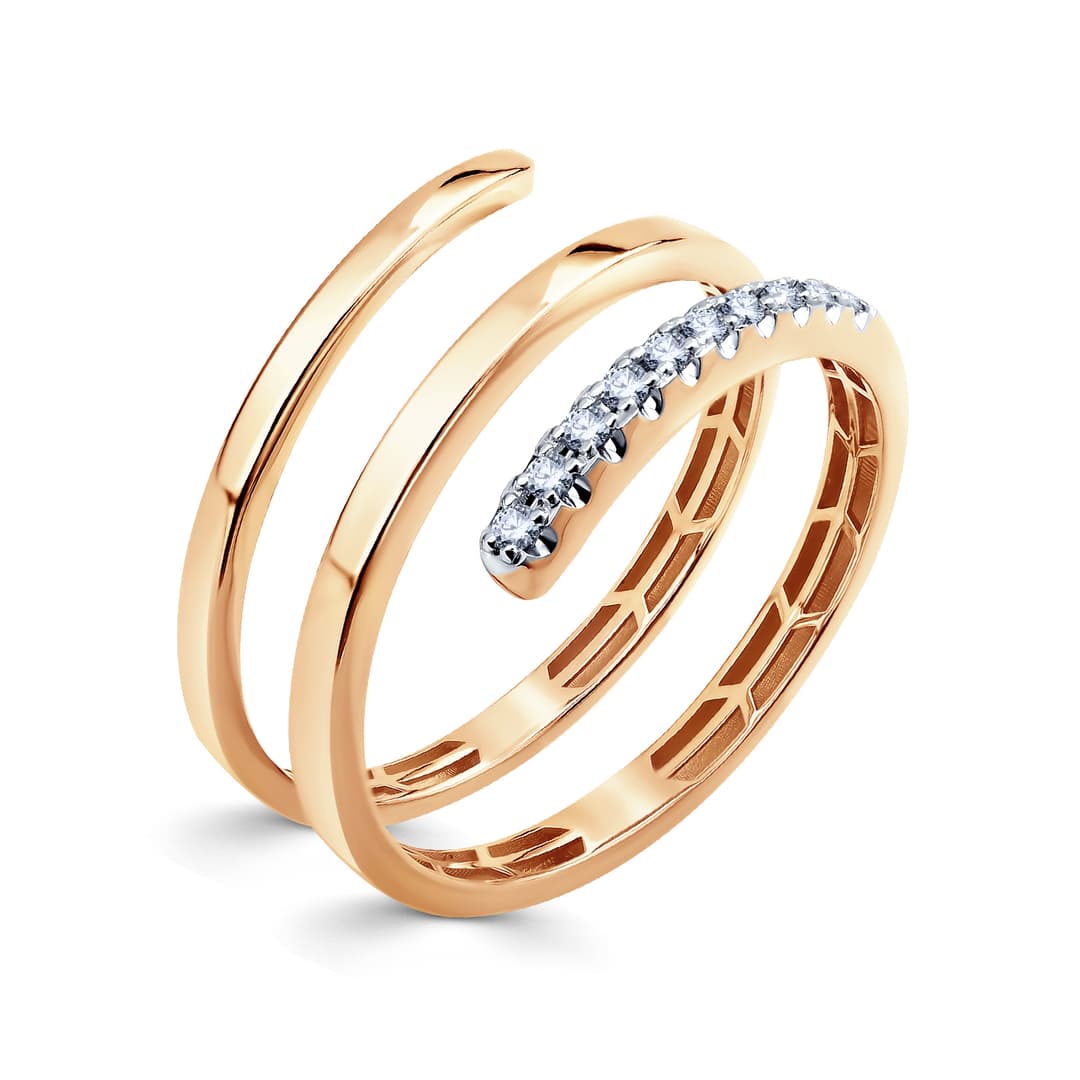 Кольцо из золота 585 с бриллиантами