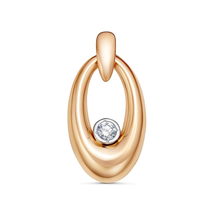 Подвеска из золота 585 с фианитами