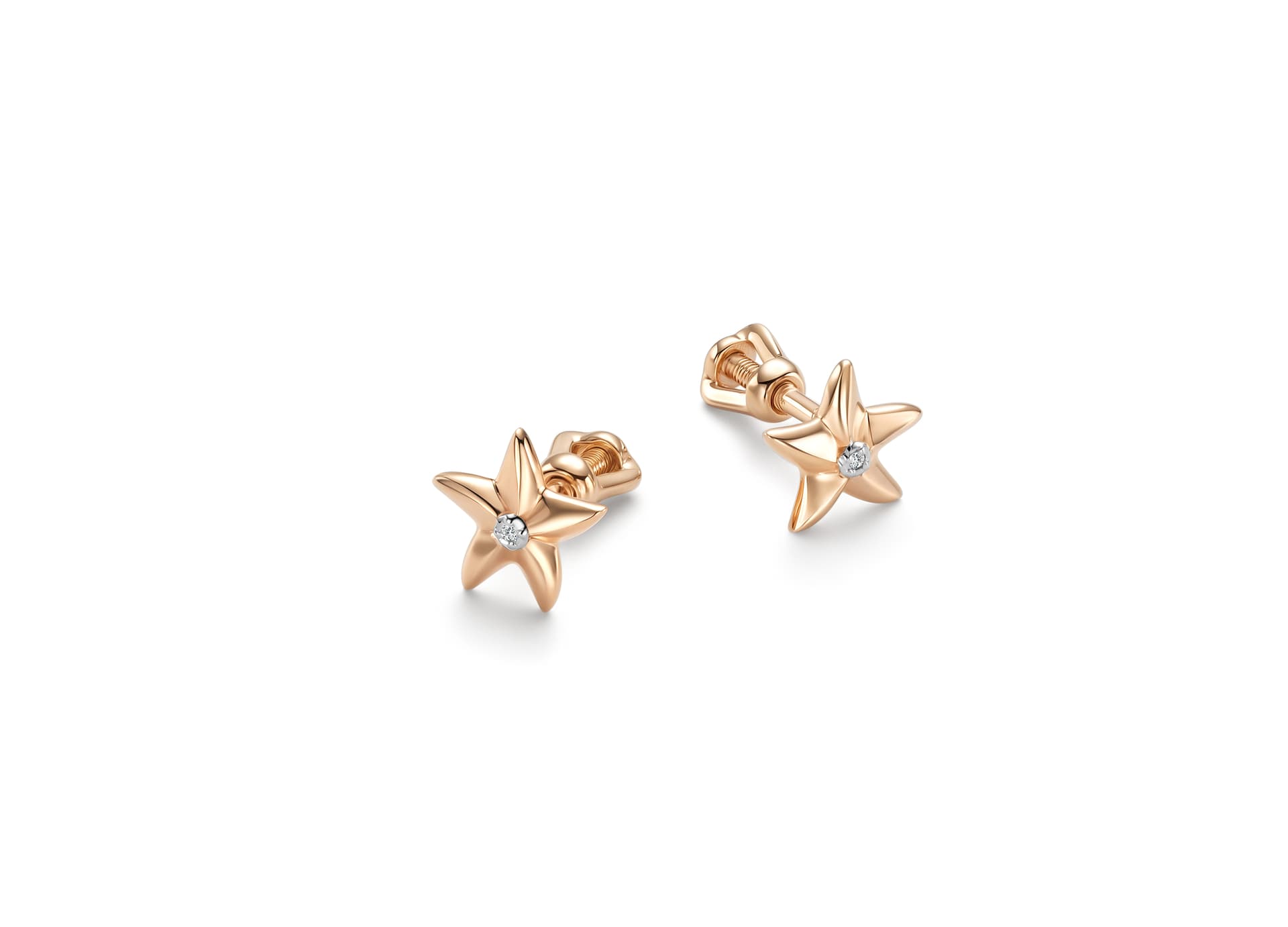 Серьги из золота 585 с бриллиантами