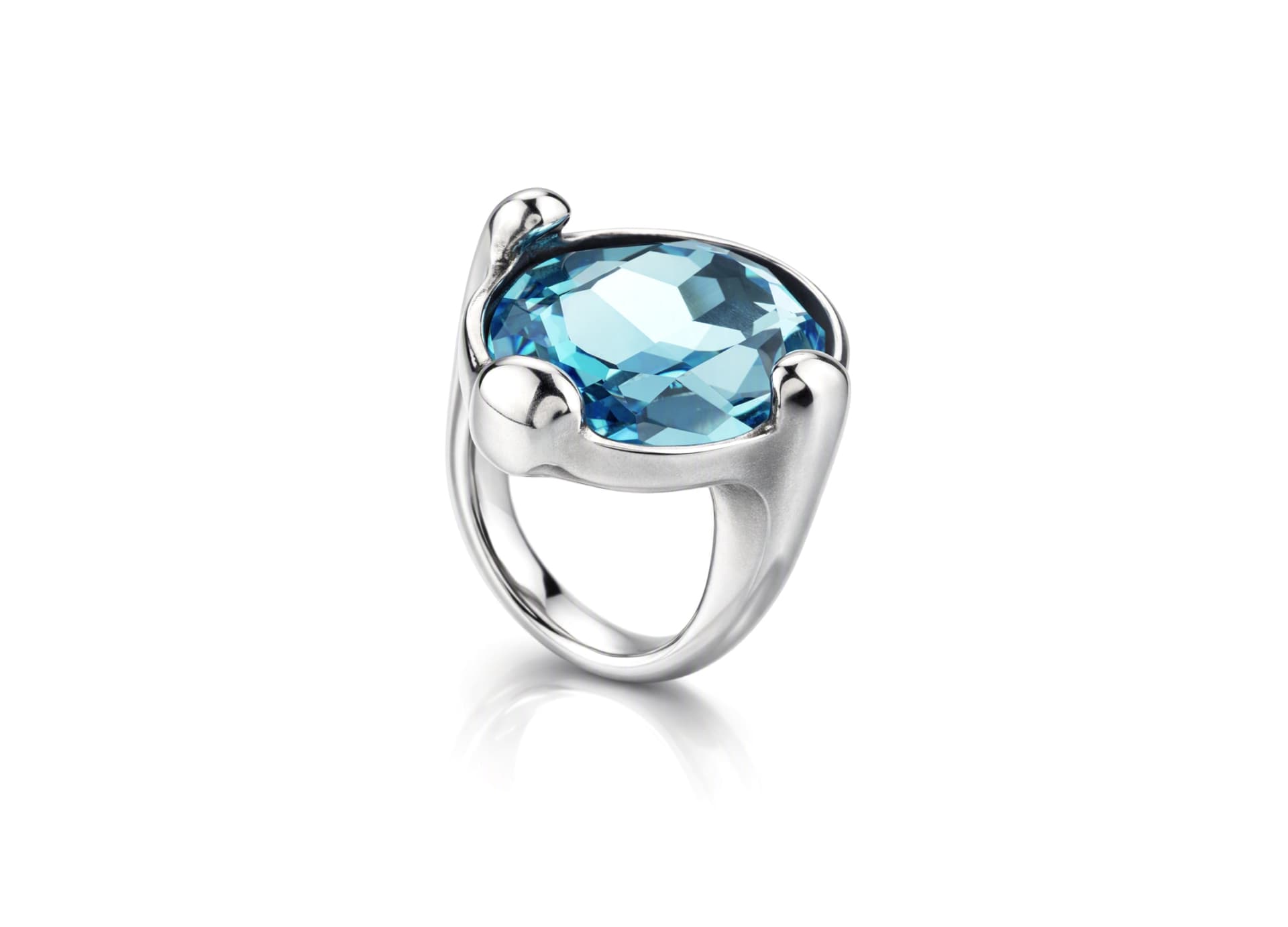Кольцо из стали с кристаллами swarovski