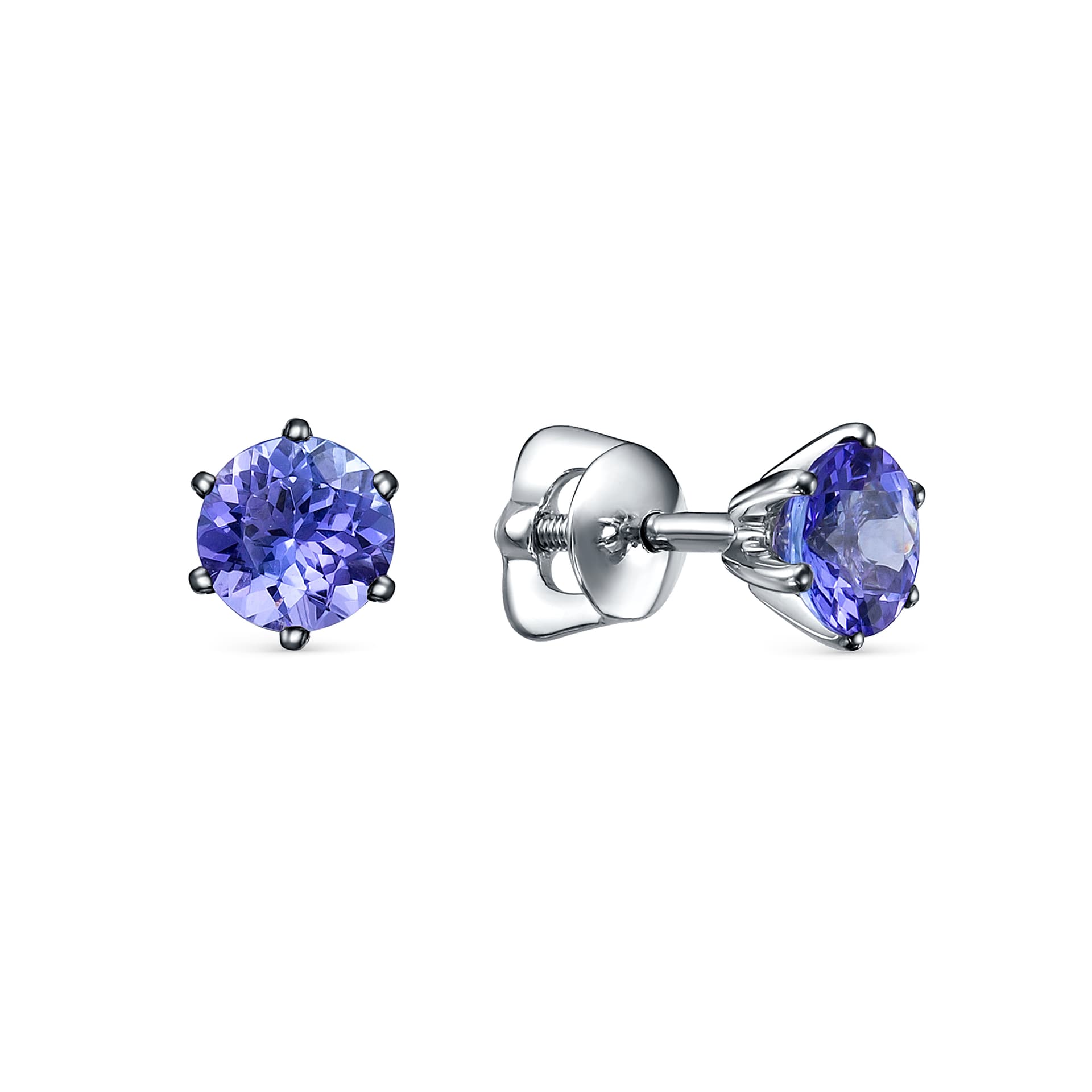 Серьги из золота 585 с танзанитами