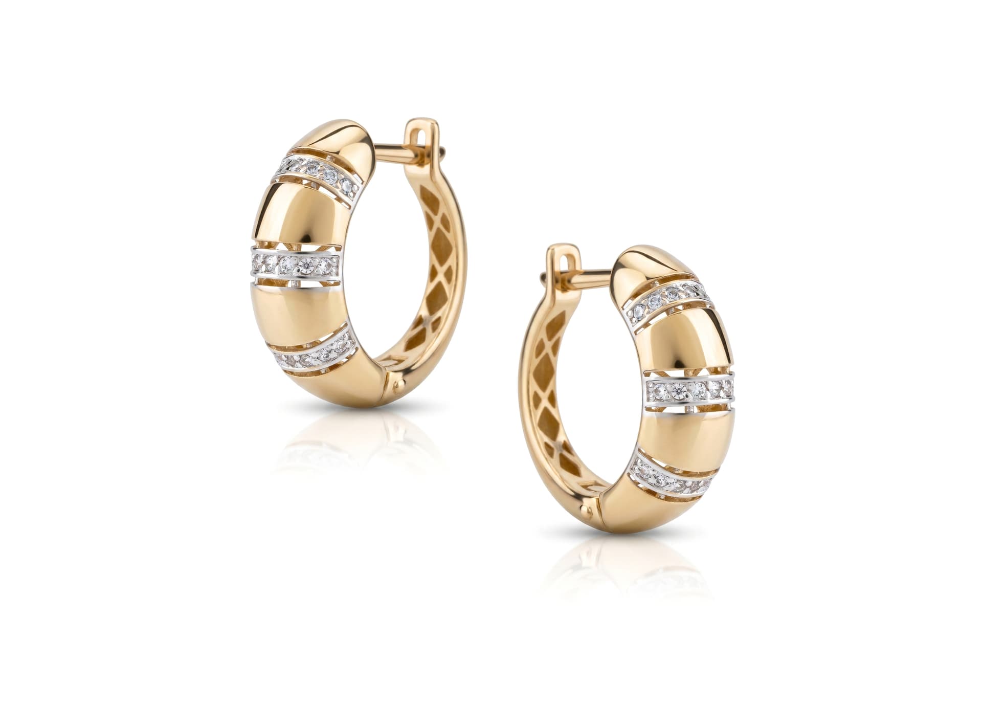 Серьги из золота 585 с фианитами