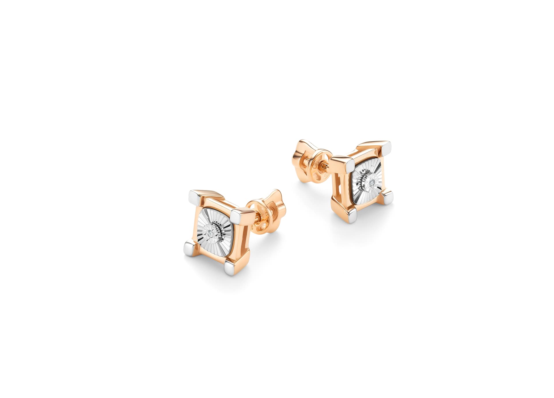 Серьги из золота 585 с бриллиантами