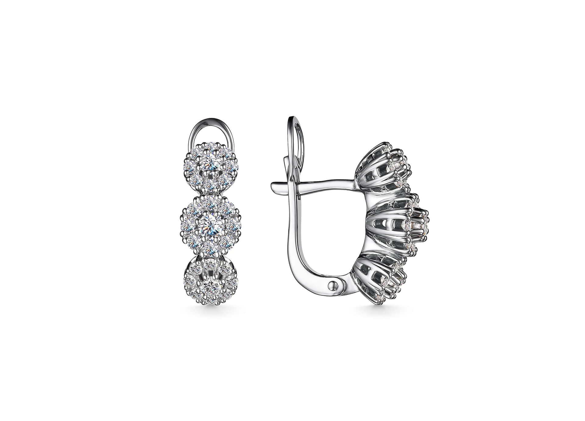 Серьги из золота 585 с бриллиантами