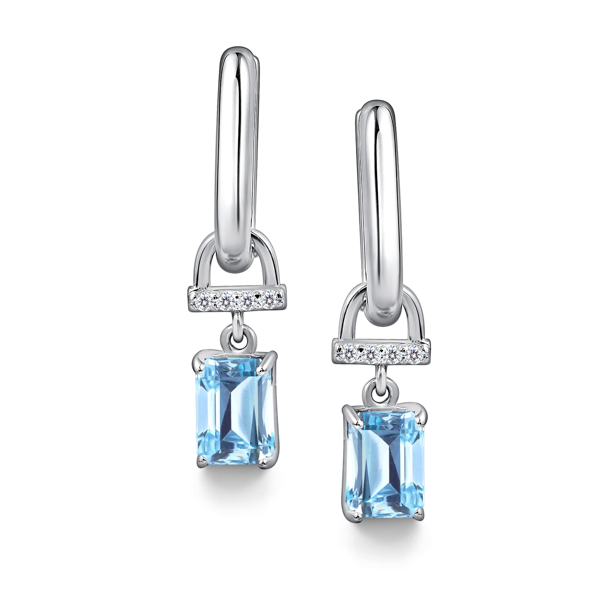 Серьги из серебра 925 с топазами