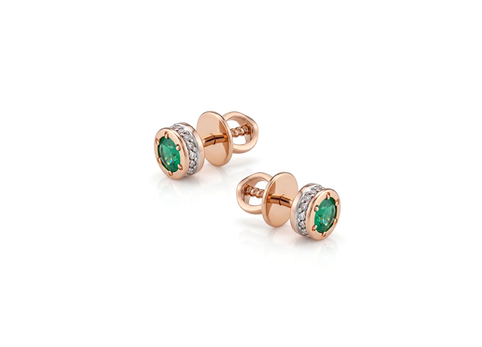 Серьги из золота 585 с  изумрудом
