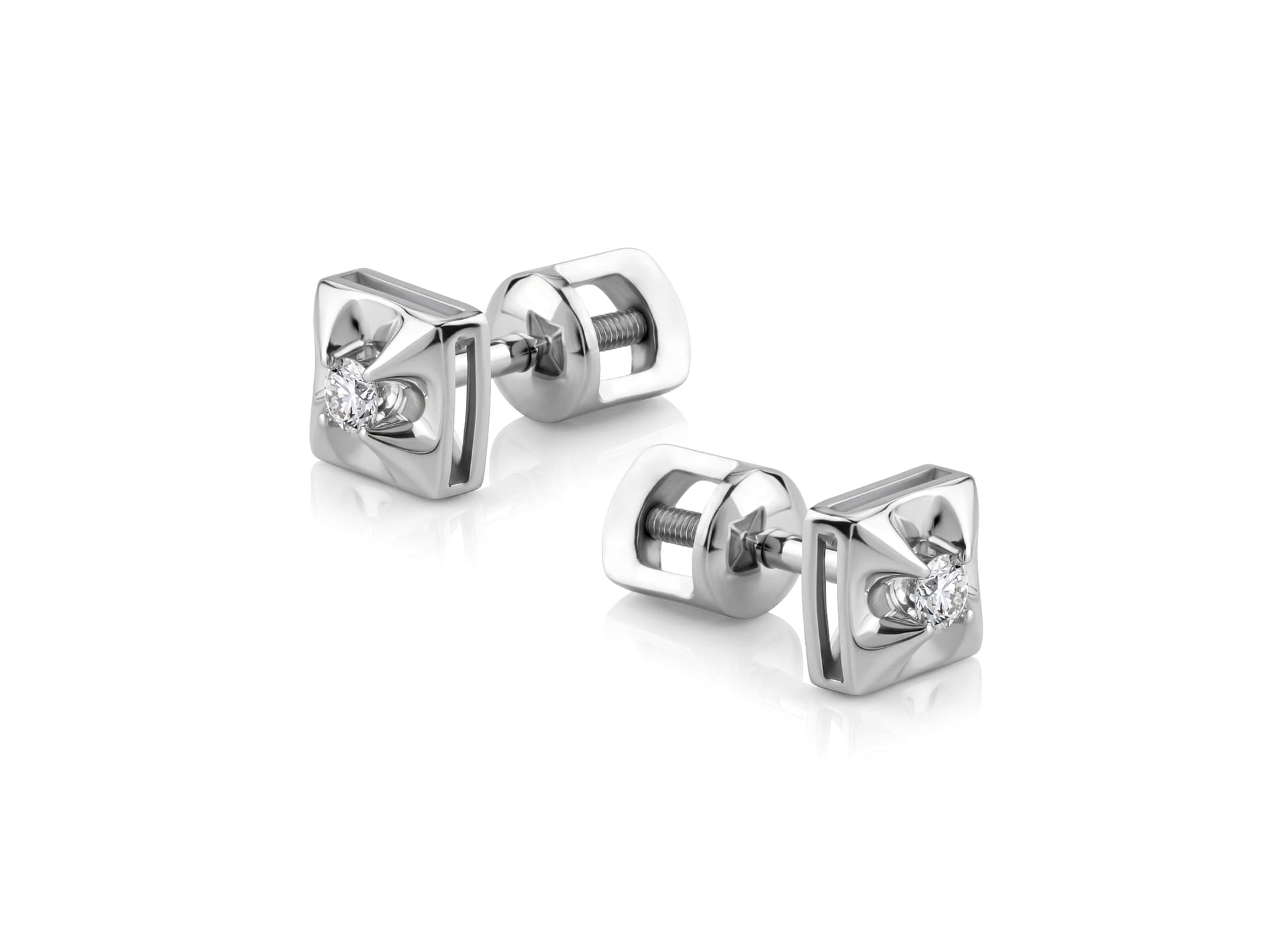 Серьги из золота 585 с бриллиантами