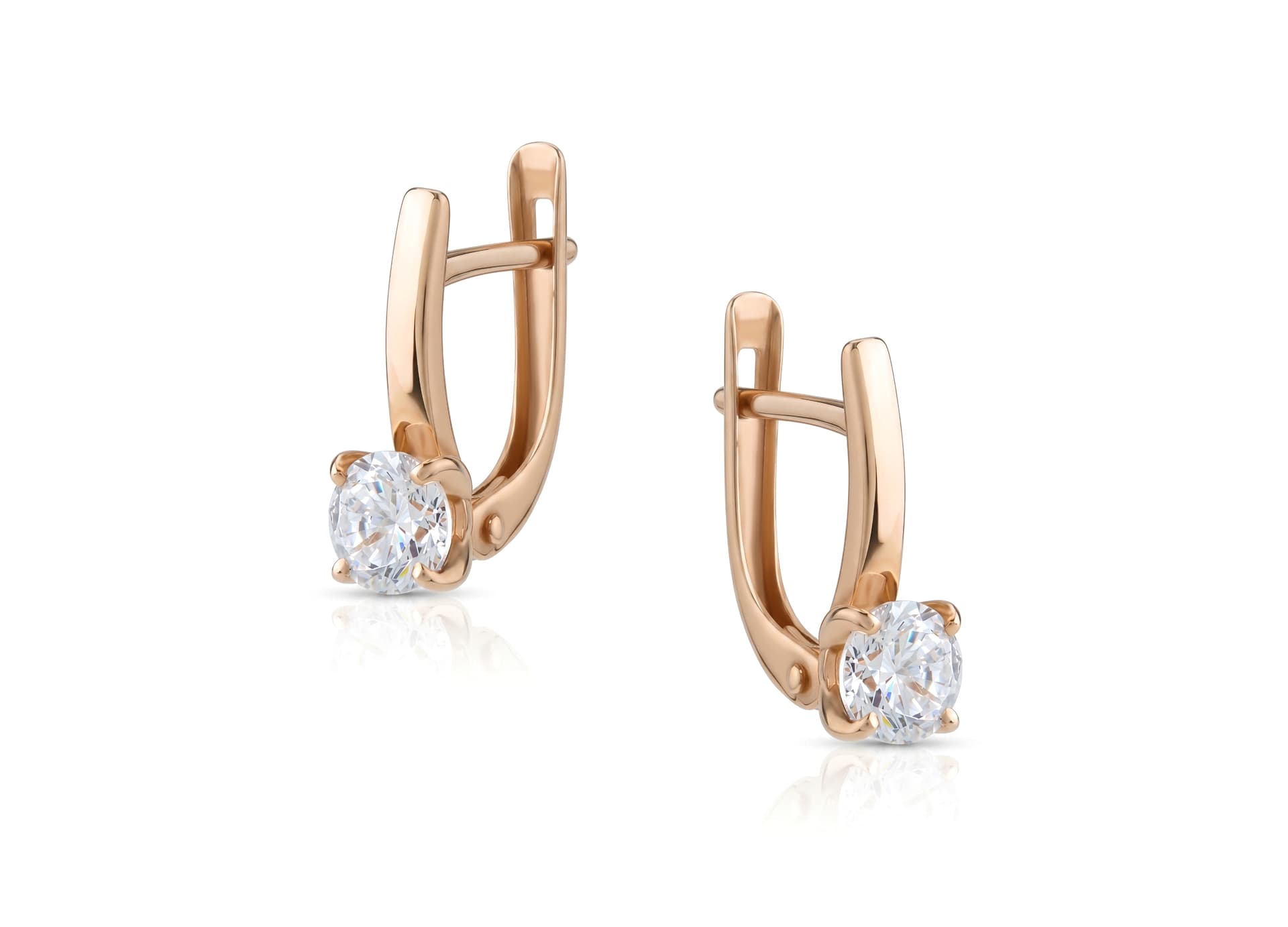 Серьги из золота 585 с  фианит